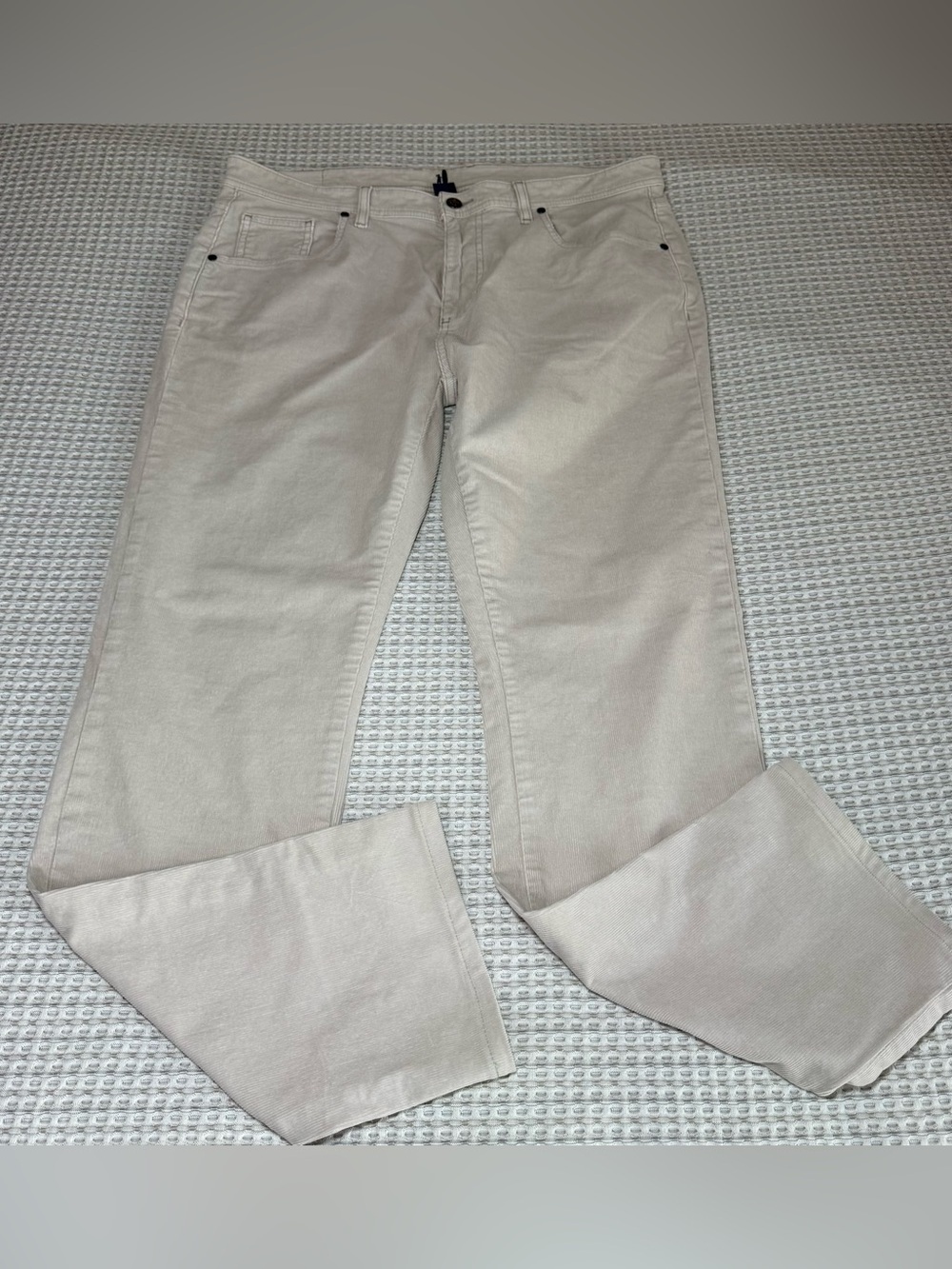 Johnnie O Fine Corduroy Wale Pant Mens 36X34 Ivory Stone Straight Leg Retro 90s